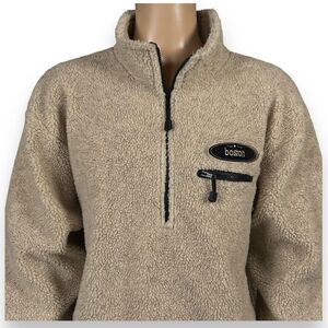 VTG Boston North Shore Trading Mens XL 1/4 Zip Acrylic Sherpa Sweater USA Made